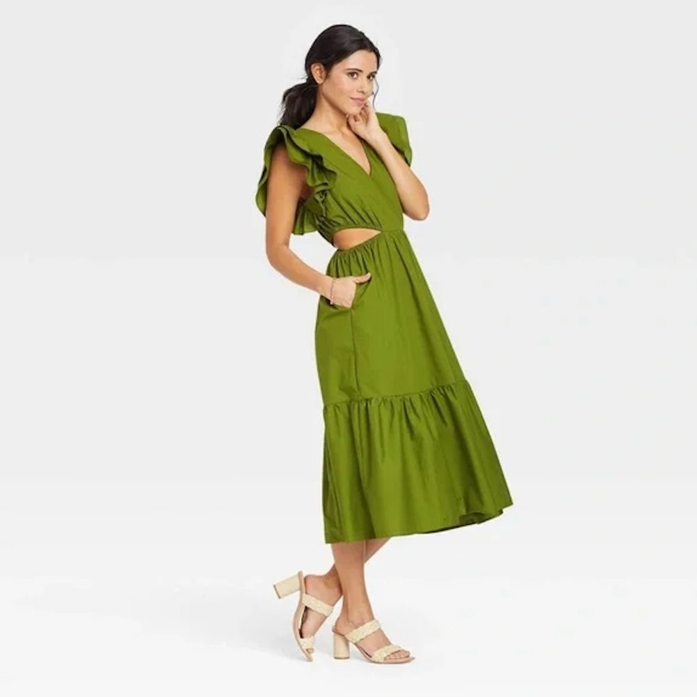 A New Day Flutter Sleeveless Cut Out Dress